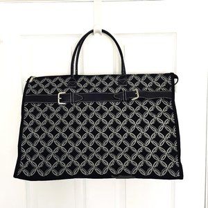 Murval Large Black Gray White Zippered Tote Bag
